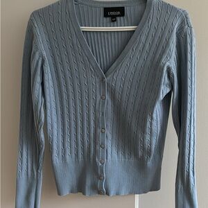 Women's Blue Cable Knit Sweater